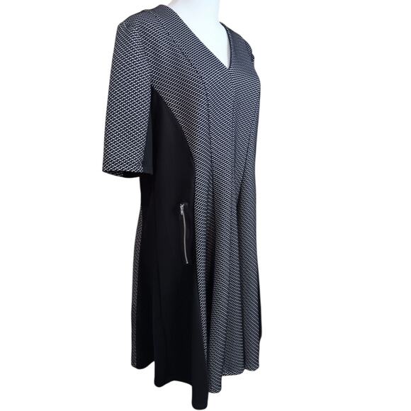 Liz Claiborne‎ Flattering Gored Midi Dress Plus 16 Panels Short Sleeves Career - Picture 1 of 11